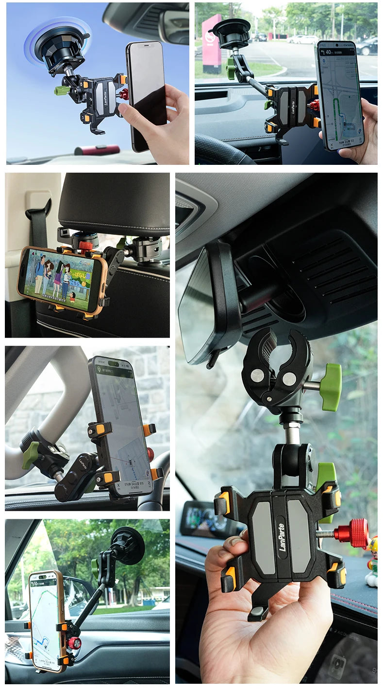 Apex Rush Car Phone Holders  360°Adjustable Metal Five-Claw Phone Clamp Military-Grade Strongest Suction Car Mount