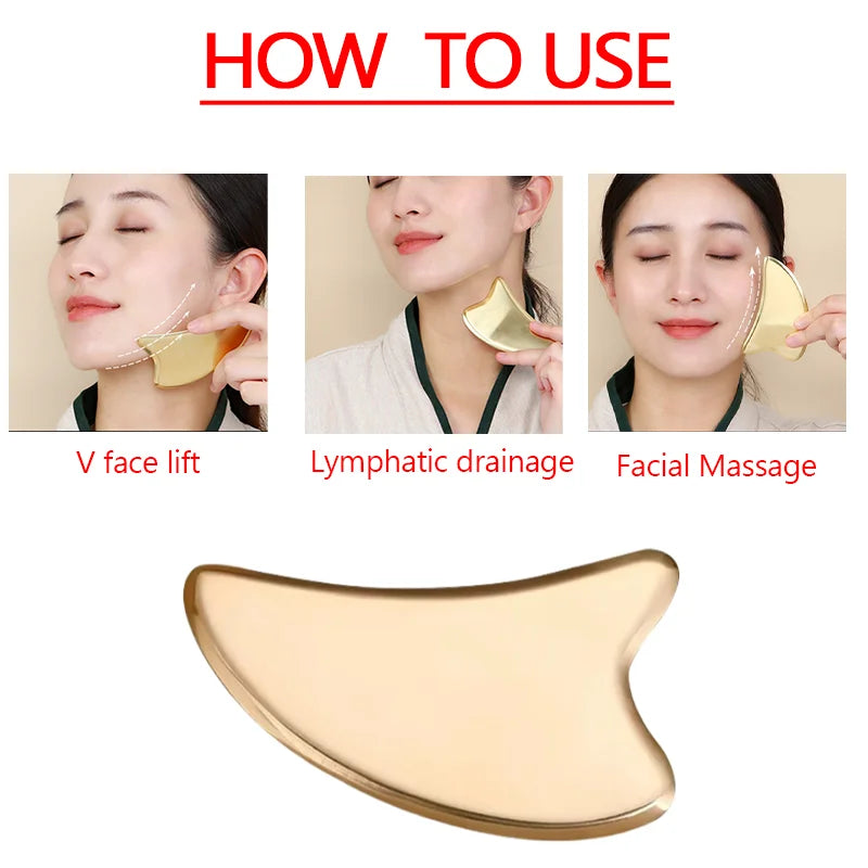 Free custom logo Guasha Massage Face Massag Gua Sha Imitation copper Board Acupoint Eye Care SPA Massager Tool massage tools