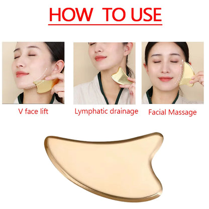 Free custom logo Guasha Massage Face Massag Gua Sha Imitation copper Board Acupoint Eye Care SPA Massager Tool massage tools