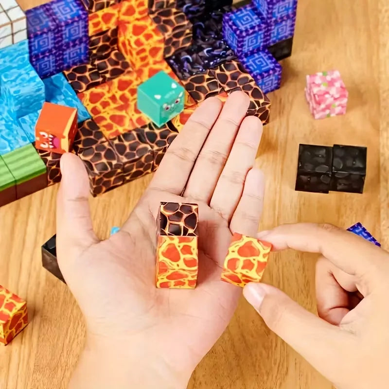 50/100/200Pcs Magnetic Building Blocks Set, Random Pixel-Style Magnetic Cubes, DIY Stacking Construction Toys for Kids