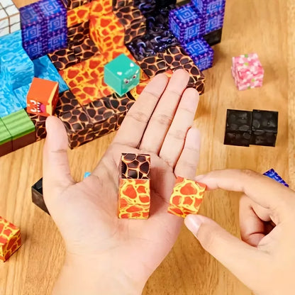 50/100/200Pcs Magnetic Building Blocks Set, Random Pixel-Style Magnetic Cubes, DIY Stacking Construction Toys for Kids