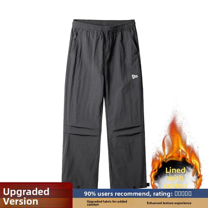 Outdoor Snowproof Men's Thermal Cotton Pants Winter Outdoor Skiing Trousers Windproof Breathable Straight Leg Casual Pants