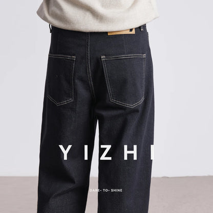 Fashion Retro Denim Jeans Men Spring Autumn New Straight Multi-Pocket Loose Casual Mid-Waist Trousers Men's Jeans