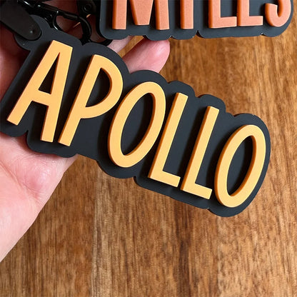 Custom Acrylic Fall/Winter Keychain // Matte Black Luggage Tag | Acrylic Name Tag | Key Ring | Personalized Keychain | Boys' Bac