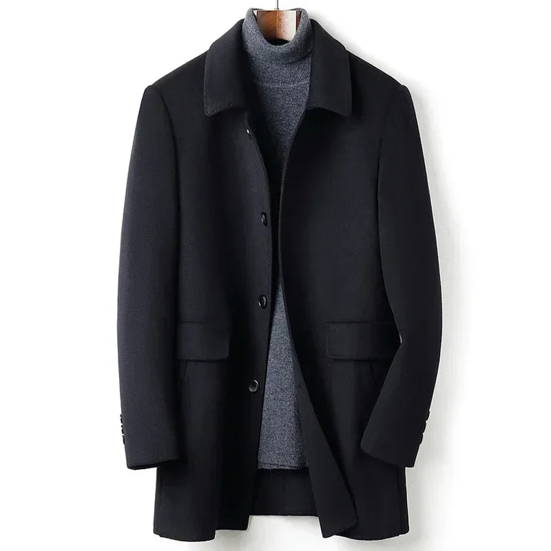 YOLANFAIRY 70% Wool Coat Men's Autumn Thick Down Jacket Men Double-sided Woolen Trench Coats Winter Jackets Abrigos Hombre FC