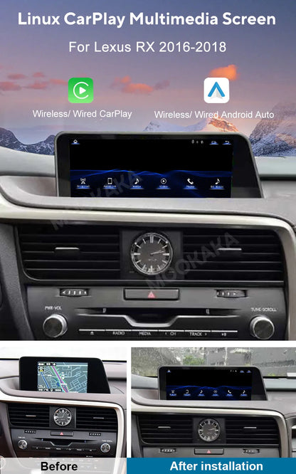 Linux Car stereo CarPlay FOR Lexus RX RX200 RX270 RX300 RX350 RX400h RX450h 2009-2021 Car Radio GPS navi player HD touch screen