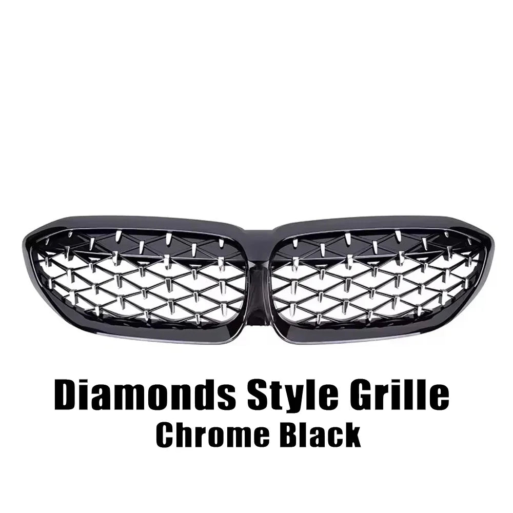 XVIP Front Bumper Kidney Grill Diamonds Style Grille For BMW 3-Series G20 G21 2019-2022 318i 320i 320d 330i 340i 340d M Sport