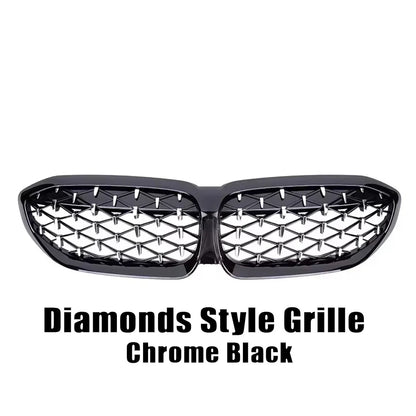 XVIP Front Bumper Kidney Grill Diamonds Style Grille For BMW 3-Series G20 G21 2019-2022 318i 320i 320d 330i 340i 340d M Sport
