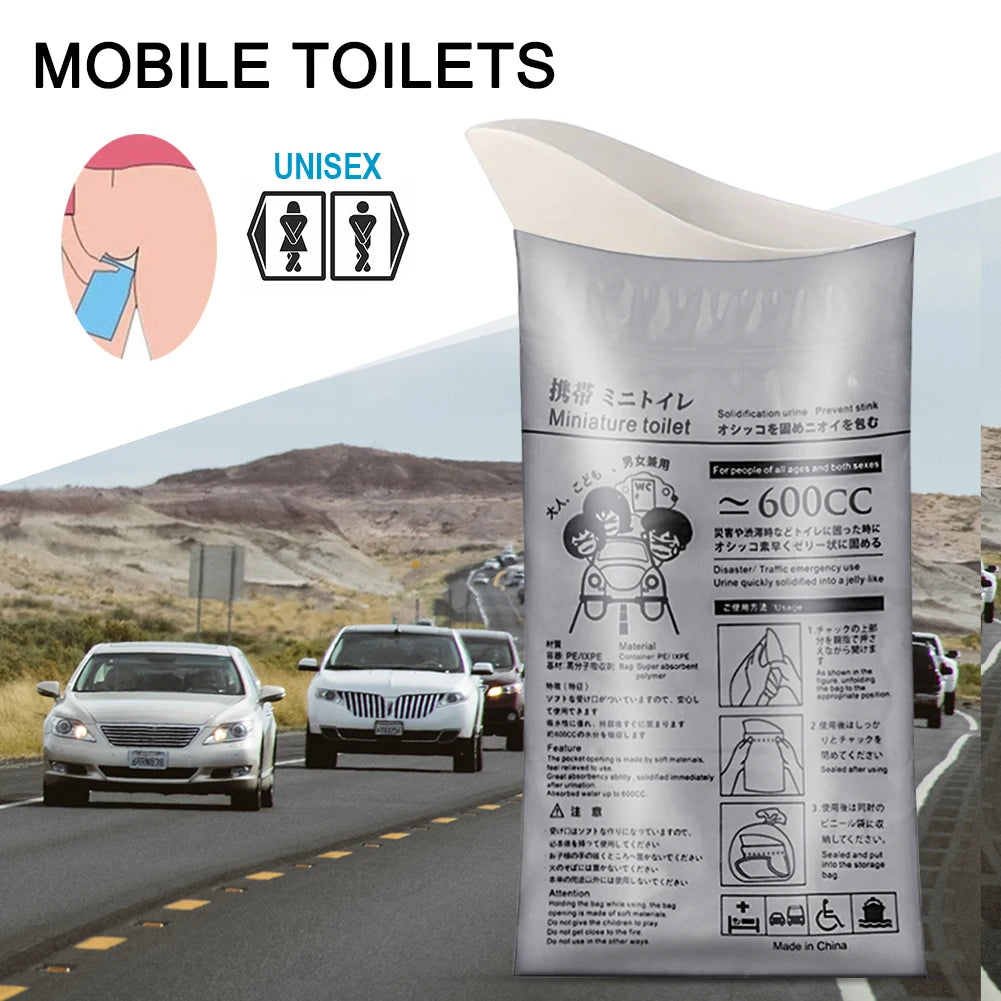 100-8PC Outdoor Emergency Urine Bags 600ml Disposable Travel Mobile Toilet Portable Urinal Bag for Female Baby Male Vomiting Bag