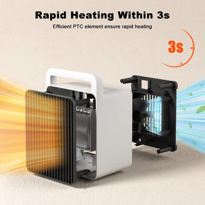 Portable Fast Heating Small Space Heater Tabletop Fireplace Desk Room Heater For Office Home