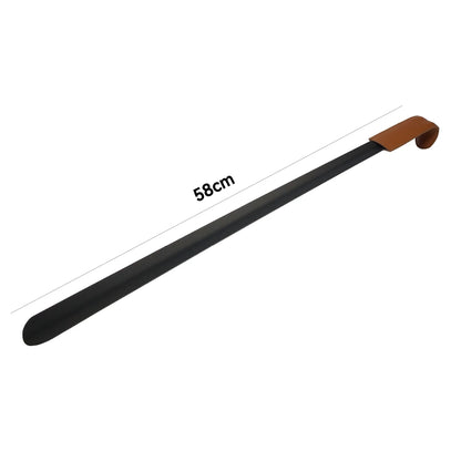 1Pcs Heavy-Duty Extra-Long Shoehorn (1.2/1.5/1.8mm Thick) w Leather Grip - for Elderly, Men & Women, Fits All Shoes