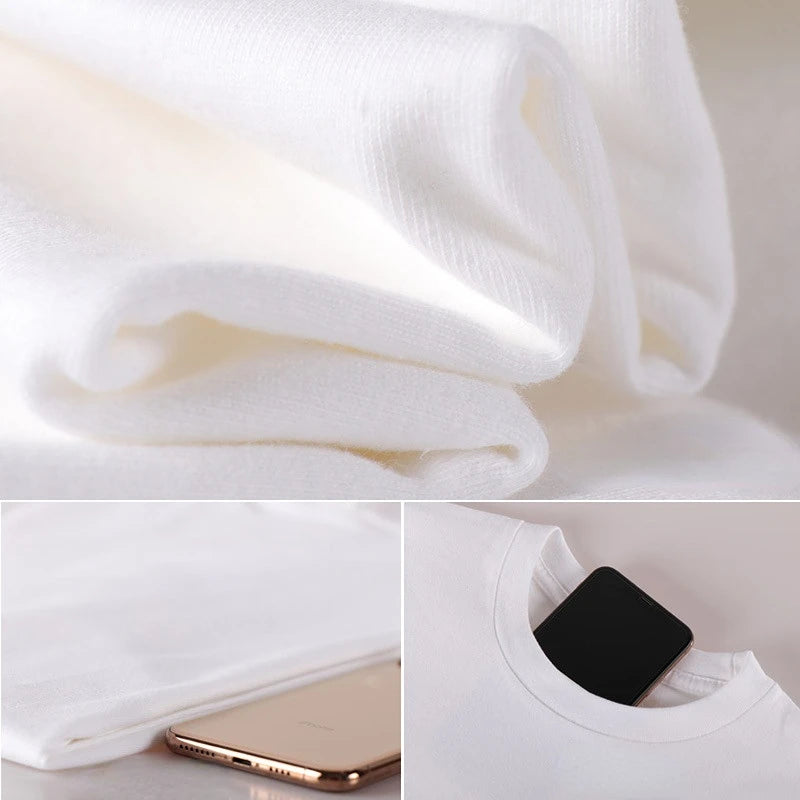 Bornladies 2025 Women's Summer 100% Cotton T-shirt Bottoming Basic Fashionable Solid Lady Short Sleeve Loose Tops Shirts