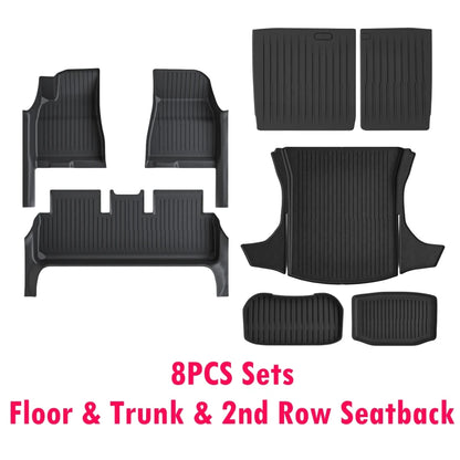 For 2024 Tesla Model 3 Highland Floor Mats with Door Sill Protector Full Cover Floor Liners with Front Rear Cargo Liner Seatback