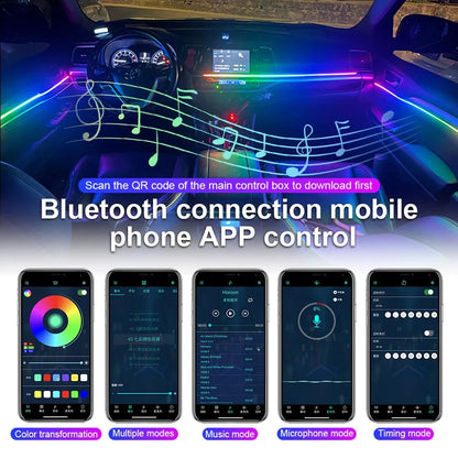 22 In 1 Car Ambient Lights RGB 64 Colors LED Interior For BMW F10 F11 F20 F30 G01 G02 G05 E36 E39 E60 E87 E90 E91 E92 X3 X4 X5