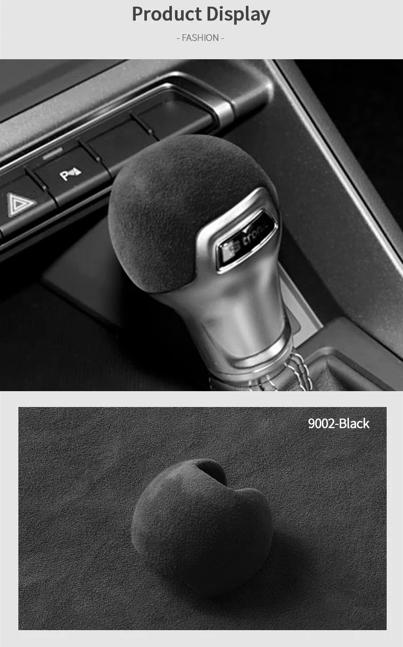 For Audi A3 Q2L S3 TT Sport Gear Shift Knob Boot Cover Trim Sticker Made of Alcantara Car Premium Interior Tuning Accessories