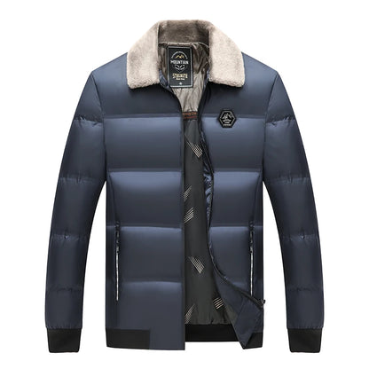 Top Grade Middle-aged Men's Bubble Puffer Parka Jacket Windbreaker Coat Winter Plus Velvet Thickened Short Outerwear