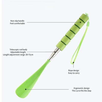 Best-Selling Stretchable Long Shoehorn 30cm-71cm Metal Shoehorn Pregnant Women And The Elderly Shoe Spoon Without Bending Shoes