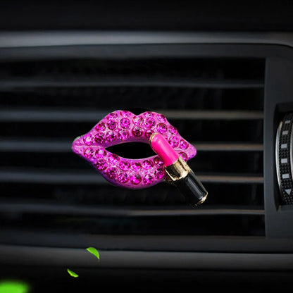 Car Perfume Clip Creative Diamond  Female Lipstick Heart Fragrance Car Air Outlet Freshener Vent Clip Air Freshener