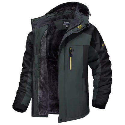 TACVASEN Winter Fleece Lining Parka Waterproof Mens Ski Snowboard Jackets Windproof Removable Hoodie Coats Casual Windbreaker