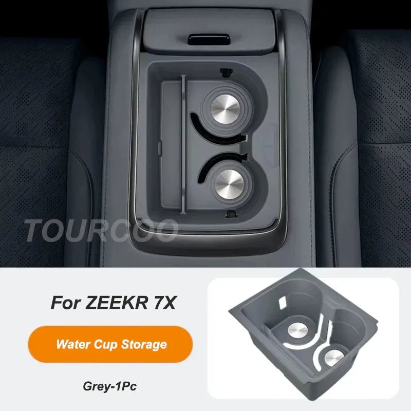 For Zeekr 7X Silicone Center Console Water Cup Frame Cover Anti-slip Wireless Charging Silicone Pad Mat Modify Accessories