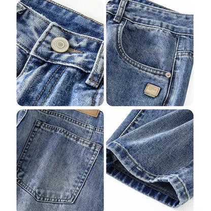 2026 Winter New Men Fashion Vintage Jeans Male Thickened Warm Wide Leg Denim Pants Trend Versatile Straight Leg Trousers