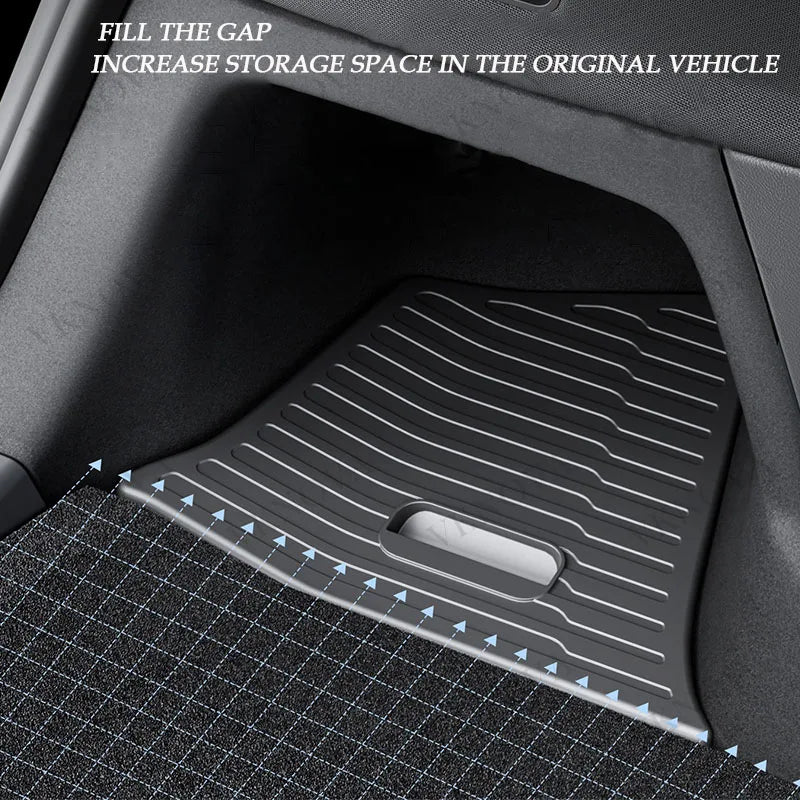 For Tesla Model YL Rear Trunk Side Storage Bucket Left Right Organizer Box Waterproof Car Cargo Storage Container AutoAccessorie