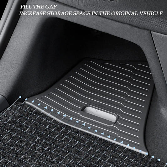 For Tesla Model YL Rear Trunk Side Storage Bucket Left Right Organizer Box Waterproof Car Cargo Storage Container AutoAccessorie