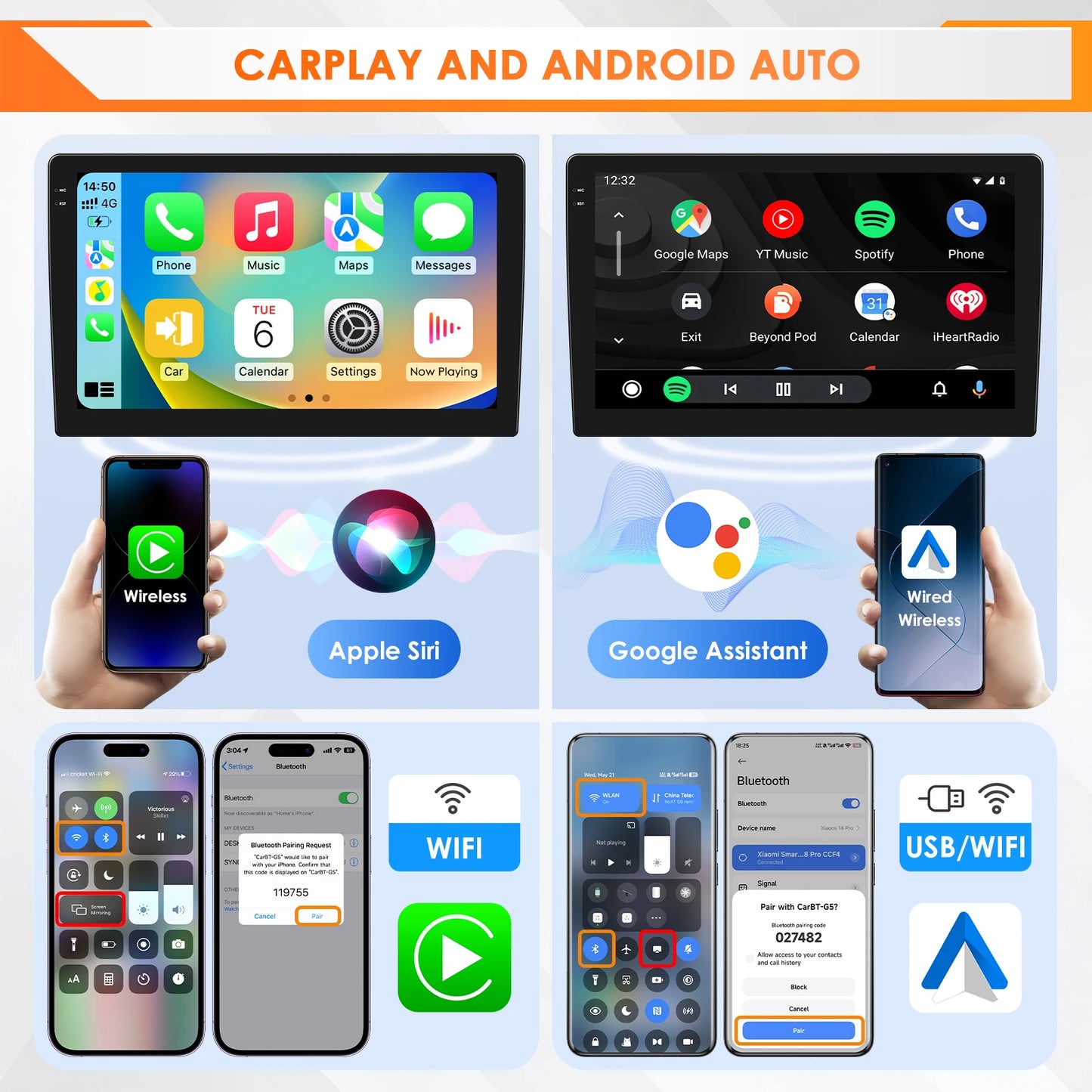 Hizpo 9" Car Radio Carplay for Volkswagen Polo 5 2008 - 2020 Smart Player Wireless Android Auto GPS Navigation BT 6115 WiFi 4G
