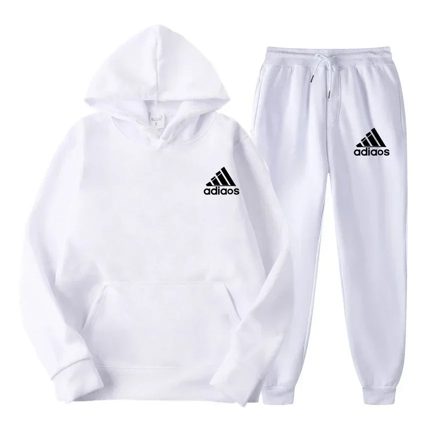 2025 Winter Hoodie Sets Men Fashion Fleece Red Hoodies Black Brand Pants Casual Jogger Suit Tracksuit Sweatshirt Woman Pullover