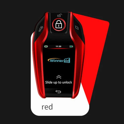 LCD Smart Car Key Display 4 Buttons Multi Language Type C Charging Keyless Entry Carkey