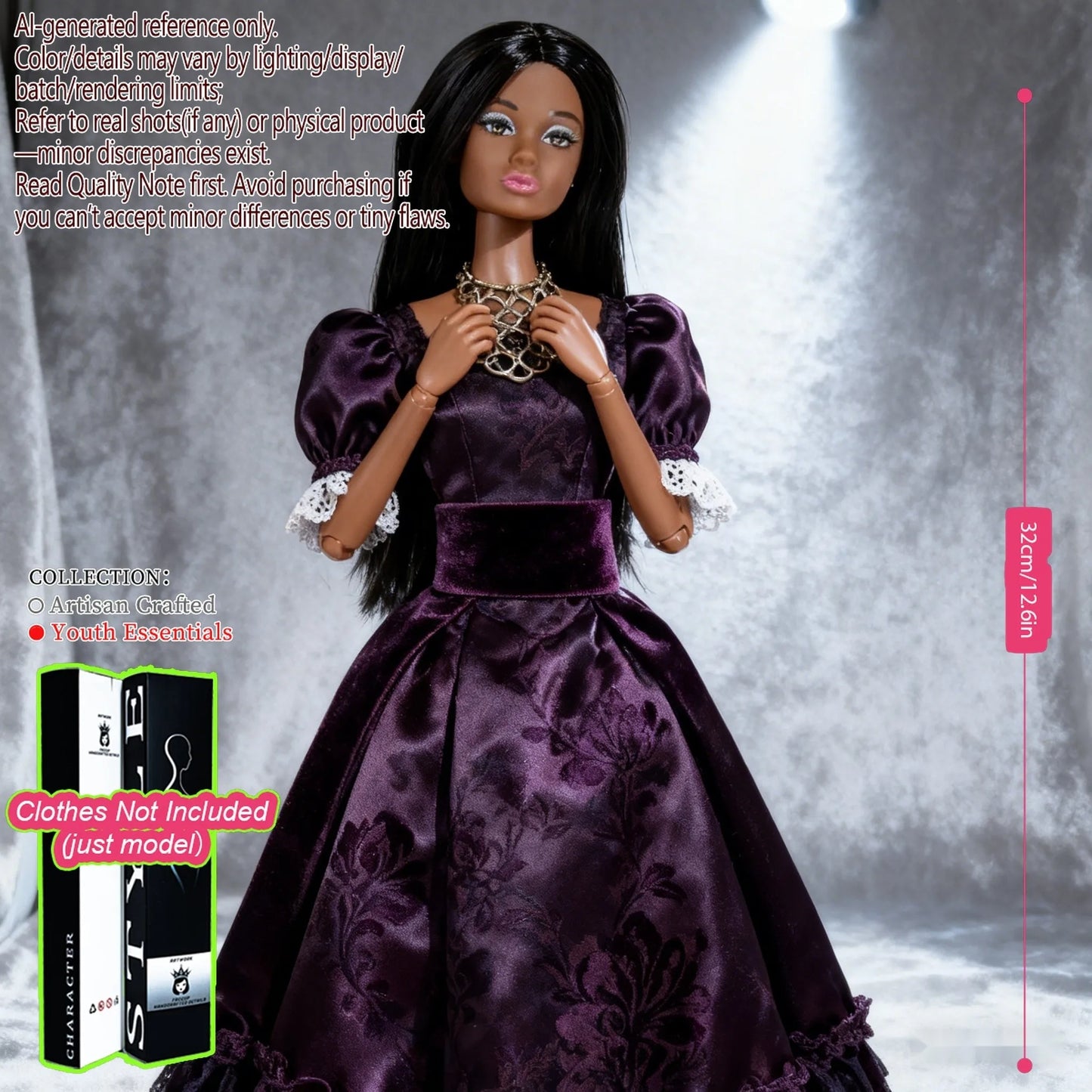 1/6 Scale 12-Joint BJD Doll, Realistic Changeable Makeup, Premium Craft Display (No Clothing)