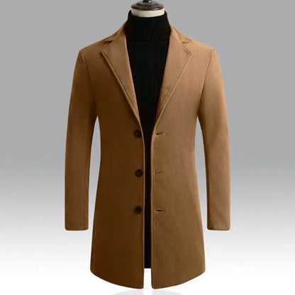 Autumn Winter 2025 New Men's Woolen Coat Double-Faced High-End Mid-Length Men's Outerwear Fashionable Modern Style Windbreaker
