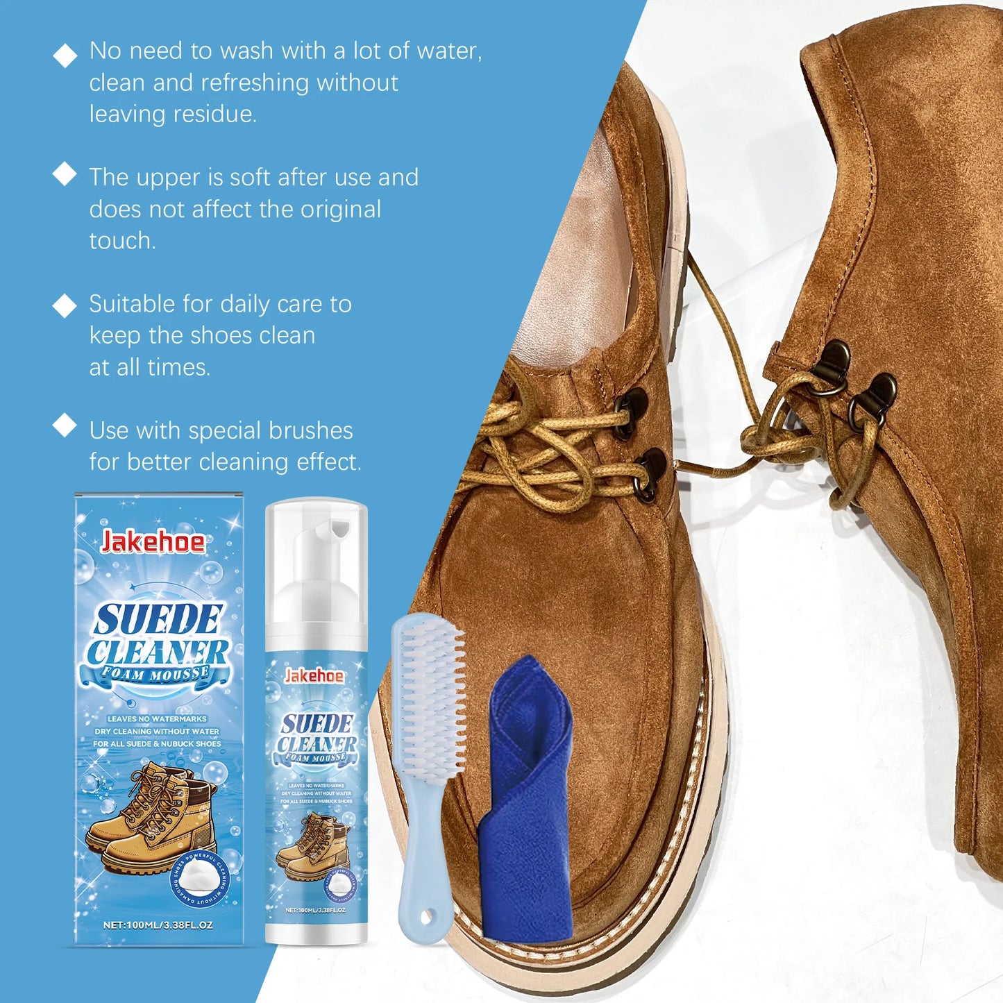 Suede Leather Cleaner Suitable For Cleaning Dirt Knitted Boots Leather Canvas Gentle Cleaning & Care Suede Material Cleaning Kit