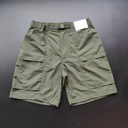 Men's and Women Solid Cargo Shorts with Pockets Casual Belted Sporty Track Shorts Pants