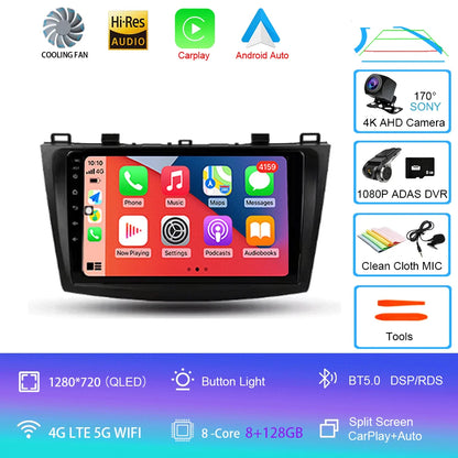 For Mazda 3 II For Mazda3 BL 2009 - 2013 Android16 Carplay Auto 4G+WIFI GPS Car Radio Navigation Multimedia Video Player Stereo