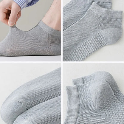 1/4/7 Pairs Men's Mesh Breathable Ankle Socks & Crew Socks - Lightweight Cotton Low Cut No Show Socks for Sports, Spring Summer