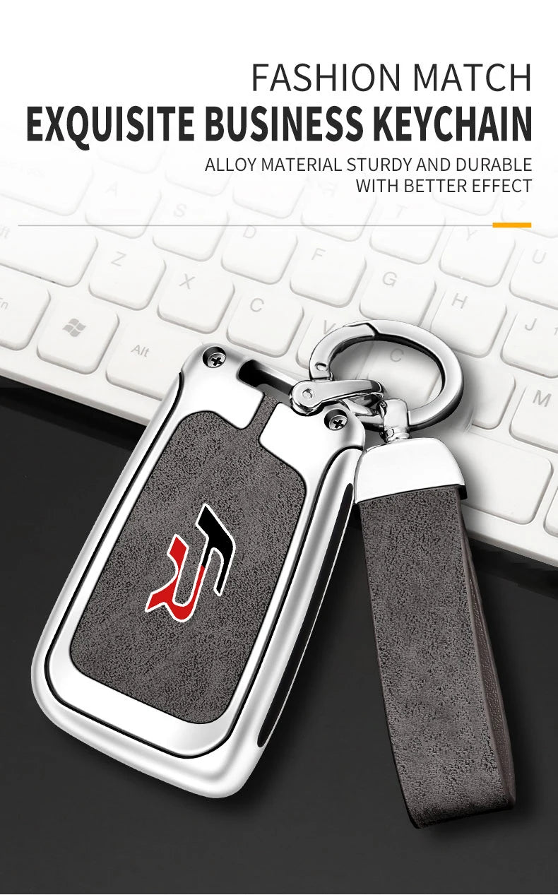 Suitable for Seat Ateca Leon FR 2 Ibiza zinc alloy car key cover high-end genuine leather car key case buckle auto accessories