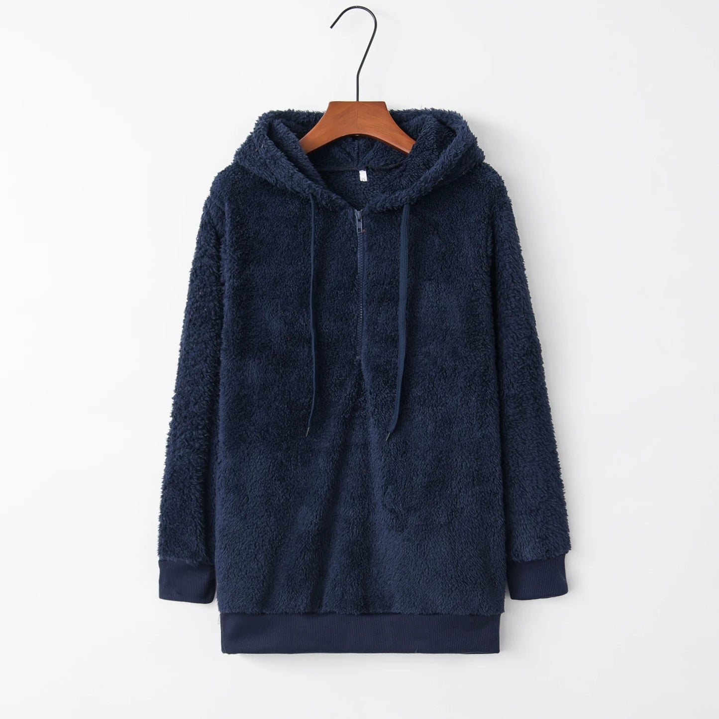 Fashion Trend Long-sleeved Hooded Solid Color, Women's Sweater Coat