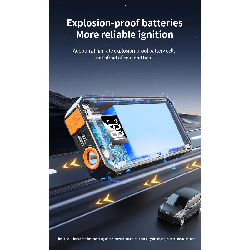Portable Car Jump Starter Device Emergency Boosters High-power Automobile Bank Powerful Supply With Lighting Accessory