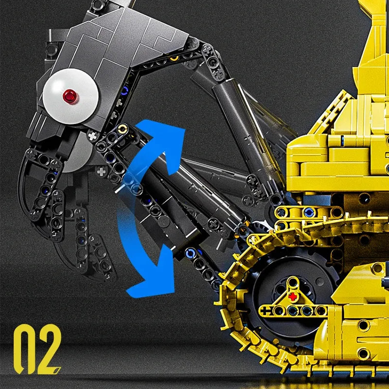 Mould King 17049 Technical Car Toys The APP RC PR766 Bulldozer Building Block Assembly Truck Brick Set Kids Christmas Gift