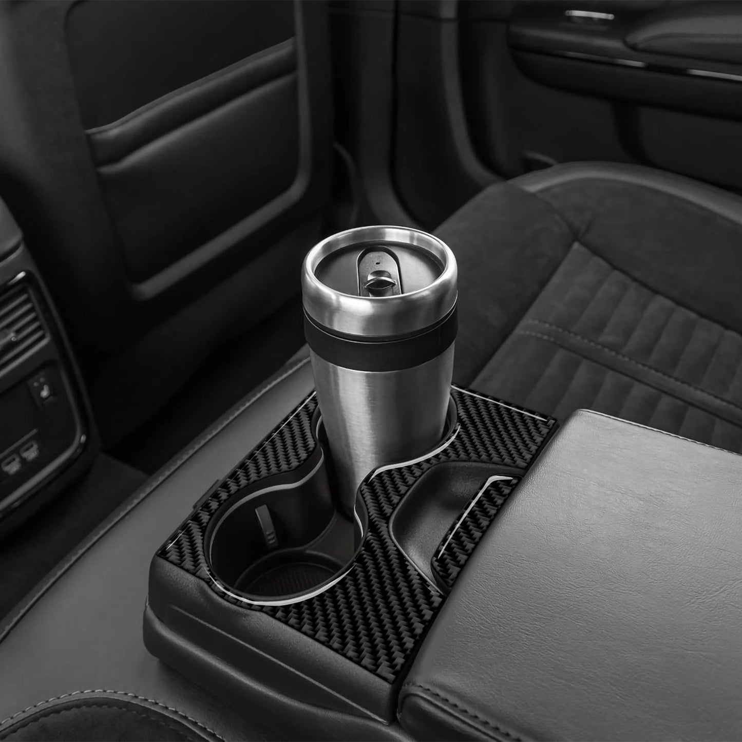 For Chrysler 300 (2011-2014) Car Center Console Gear Shift Panel Steering Wheel Cover Carbon Fiber Interior Sticker Accessories