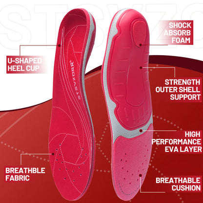 Arch Heavy Support Pain Relief Orthotics  Flat Foot Heel Pads Plantar Fasciitis Work Boots Insole Inserts for Men and Wome