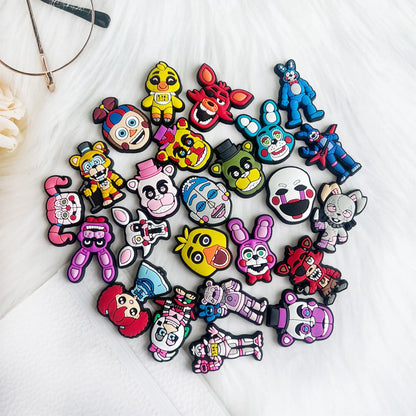 24-100PCS Mix Cartoon Shoe Charms Anime Character Comic Clog Sandal Shoe Accessories Decoration Buckle Fit Wristbands Kids Gifts