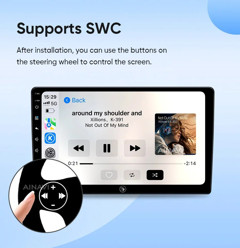 Ainavi Car Multimedia Player For Toyota Highlander 2014 2015 2016 2017 2018 2019 wireless Carplay Android Auto 4G Wifi 2din