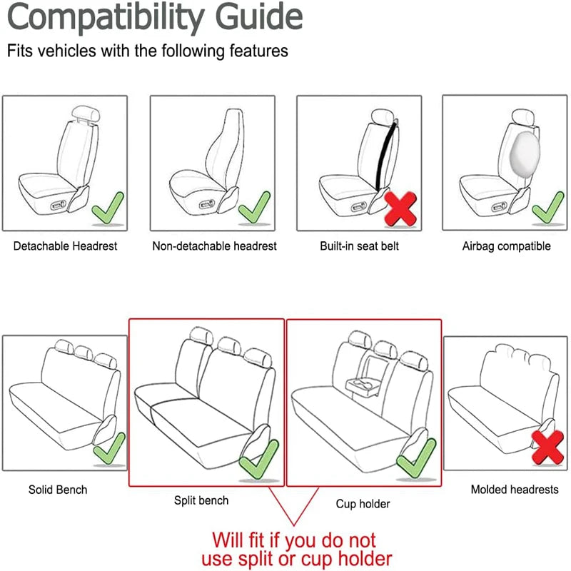 AUTOKING Striped Car Seat Covers Full Set with Seat Belt Pads Steering Wheel Cover Universal Washable Seat Covers for Cars