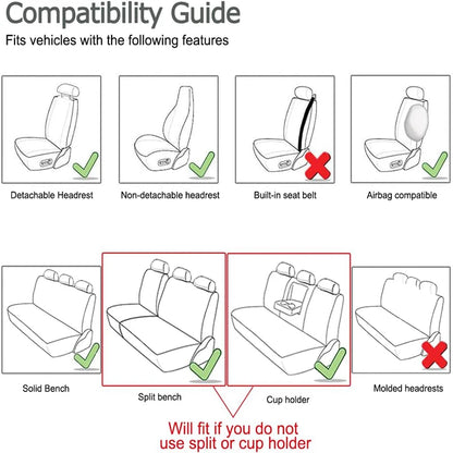 AUTOKING Striped Car Seat Covers Full Set with Seat Belt Pads Steering Wheel Cover Universal Washable Seat Covers for Cars