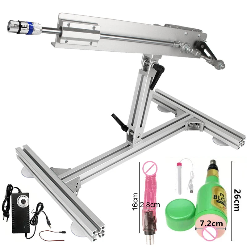 3XLR Telescopic Sex Machine with Dildo with Bracket 2-8CM/3-15CM/6-20CM Stroke 100V-240V Big Thrust Masturbation Sexual Kits