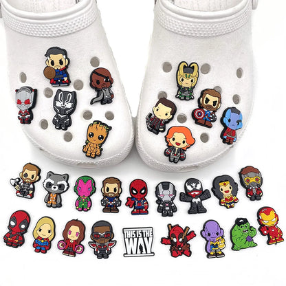7-100Pcs Hot Toys Cartoon Series Shoe Charms For Slides Clog Sandals Shoes Decorations Accessories For Christmas Birthday Gifts