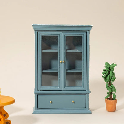 1:12 Dollhouse Miniature Bookcase Showcase Storage Cabinet Locker Display Cabinet Home Furniture Model Toy DollHouse Accessory