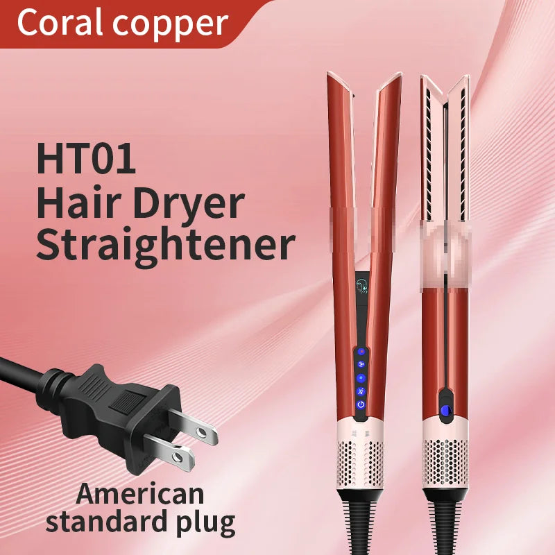 Hair Straightening Comb Hair Dryer HT01 Huaqiangbei Flat Iron Straightener Negative Ion No Hair Damage Dry Wet Use